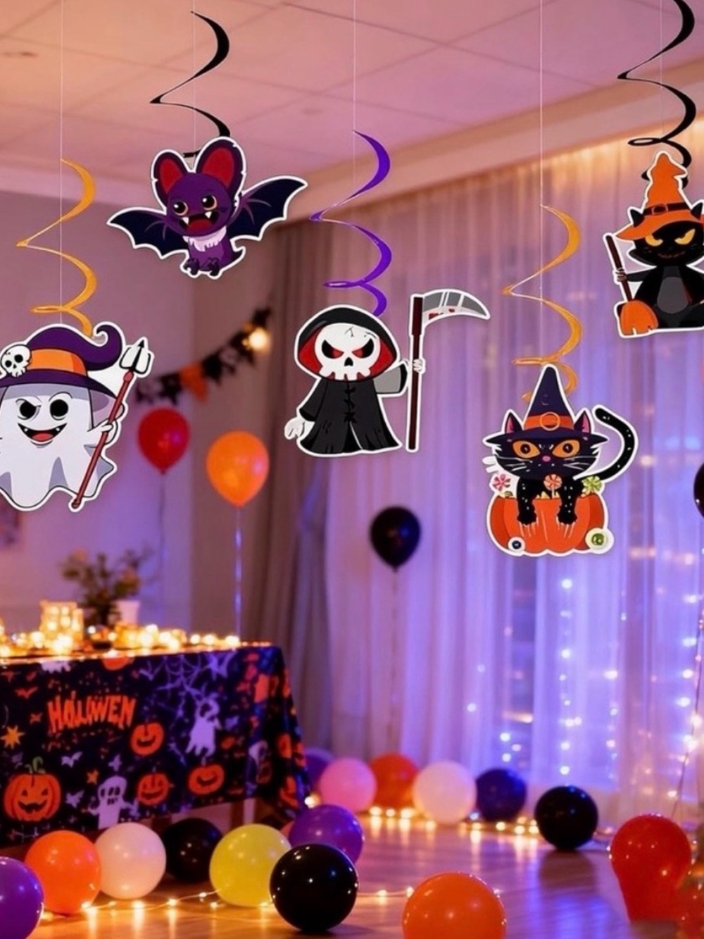 💞 New 6 Pack Halloween Hanging Swirl Decorations